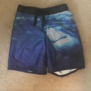 Old navy shark swim trunks with back pocket